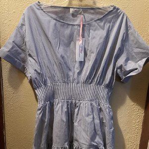 vineyard vines blue & white striped dress